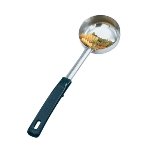 Vollrath 61177 6 oz Solid Spoodle - Black Plastic Handle, Stainless - 12ea/Case