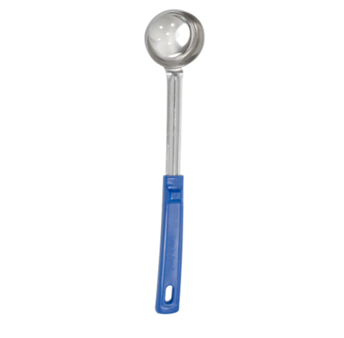 Vollrath 62155 2 oz Perforated Spoodle - Blue Poly Handle, Stainless - 12ea/Case