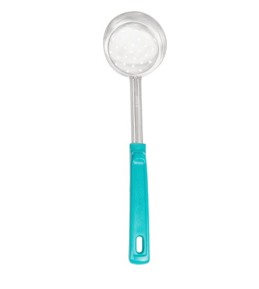 Vollrath 62175 6 oz Perforated Spoodle - Teal Poly Handle, Stainless - 12ea/Case