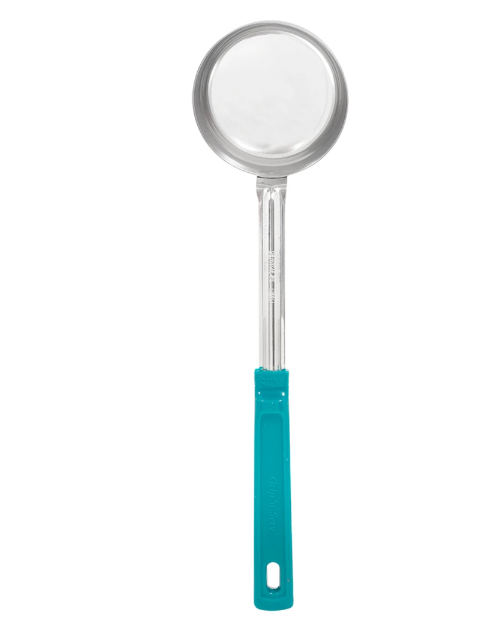 Vollrath 62177 6 oz Solid Spoodle - Teal Poly Handle, Stainless