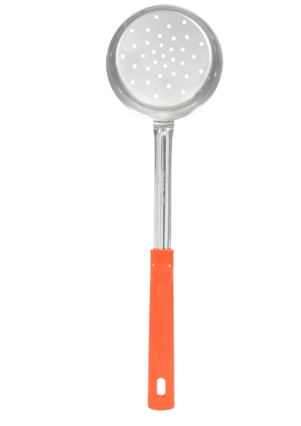 Vollrath 62180 8 oz Perforated Spoodle - Orange Poly Handle, Stainless - 12ea/Case