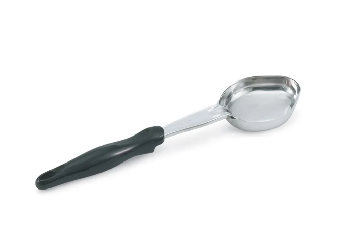 Vollrath 6412320 3 oz Oval Solid Spoodle - Black Nylon Handle, Heavy-Duty, Stainless Steel - 12ea/Case