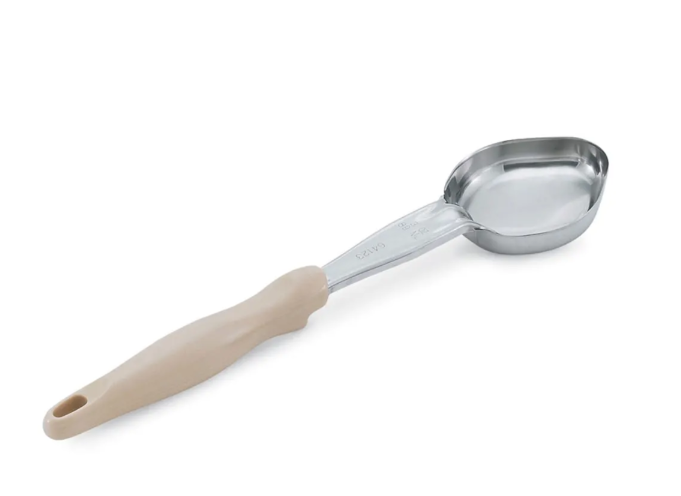 Vollrath 6412335 3 oz Oval Solid Spoodle - Ivory Nylon Handle, Heavy-Duty, Stainless Steel - 12ea/Case