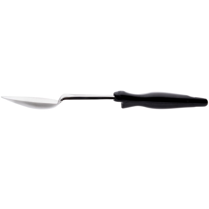 Vollrath 64130 Jacob's Pride Heavy Duty Stainless Steel Solid Basting Spoon with Black Ergo Grip Handle 14"OAL
