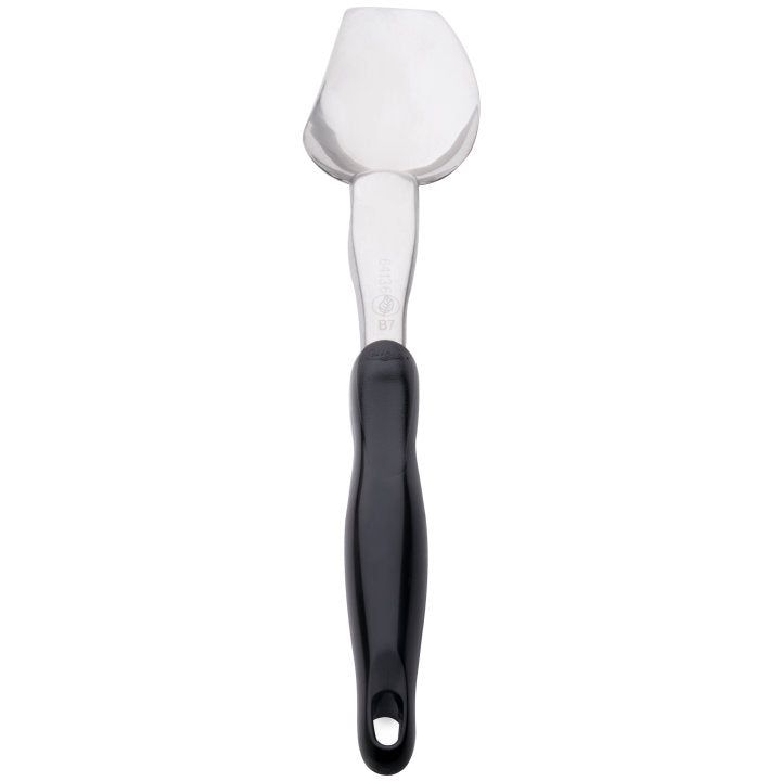 Vollrath 64136 Jacob's Pride Heavy Duty Stainless Steel 3-Sided Solid Basting Spoon with Black Ergo Grip Handle 13-5/16"OAL