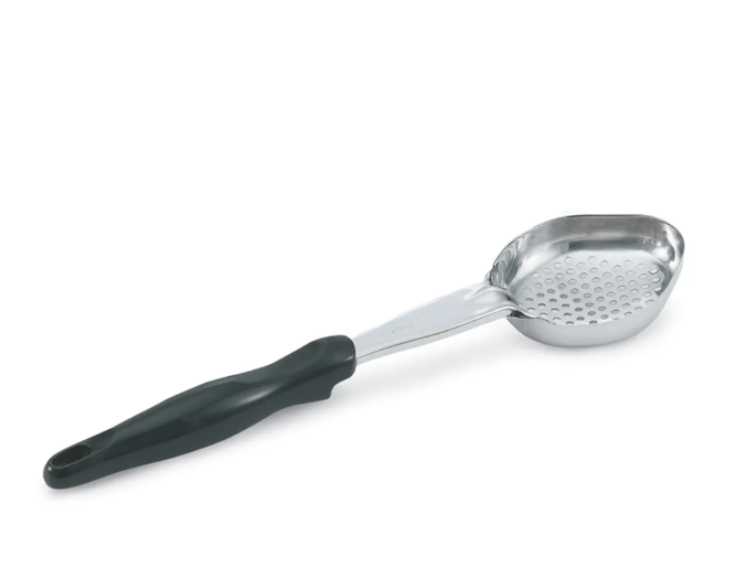 Vollrath 6422220 2 oz Oval Perforated Spoodle - Black Nylon Handle, Heavy-Duty, Stainless Steel - 12ea/Case
