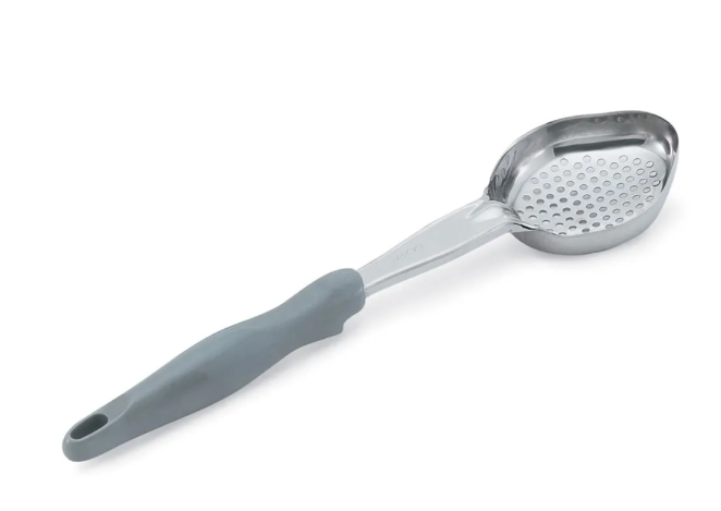 Vollrath 6422445 4 oz Oval Perforated Spoodle - Gray Nylon Handle, Heavy-Duty, Stainless Steel - 12ea/Case