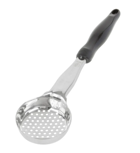 Vollrath 6432320 3 oz Round Perforated Spoodle - Black Nylon Handle, Heavy-Duty, Stainless Steel- 12ea/Case