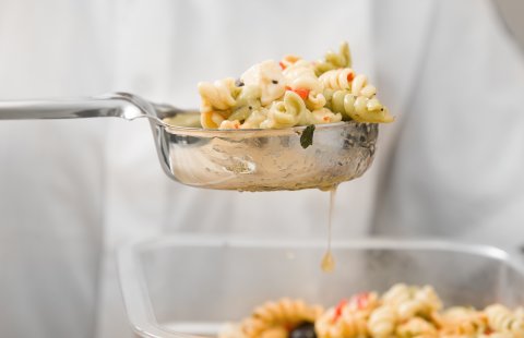 Vollrath 6432445 Jacob's Pride Color-Coded One-Piece Heavy-Duty Stainless Steel Perforated Round Spoodle Food Portioner with Gray Nylon Handle 4 oz.