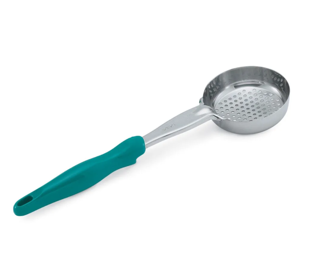 Vollrath 6432655 6 oz Round Perforated Spoodle - Teal Nylon Handle, Heavy-Duty, Stainless Steel - 12ea/Case