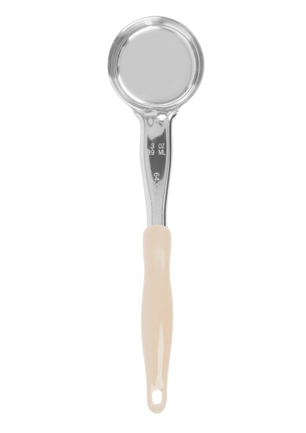 Vollrath 6433335 3 oz Round Solid Spoodle - Ivory Nylon Handle, Heavy-Duty, Stainless Steel - 12ea/Case