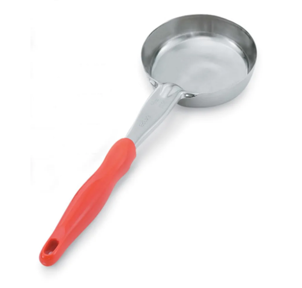 Vollrath 6433865 8 oz Round Solid Spoodle - Orange Nylon Handle, Heavy-Duty, Stainless Steel - 12ea/Case