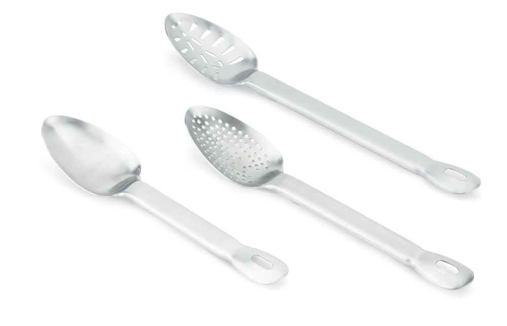 Vollrath 64406 Jacob's Pride One-Piece Heavy Duty Stainless Steel Solid Basting Spoon 15-1/2"