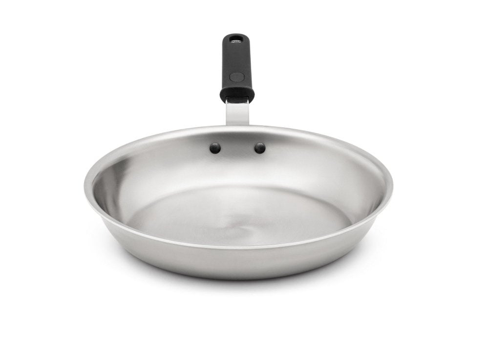 Vollrath 672112 Wear-Ever Aluminum Fry Pan with Natural Finish and Black Silicone Handle 12"