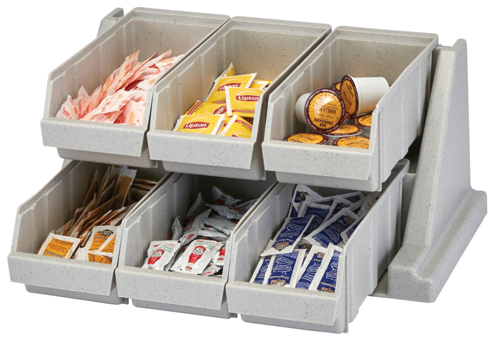 Cambro 6RS6480 Versa Condiment Organizer Rack with 6 Bins - Speckled Gray