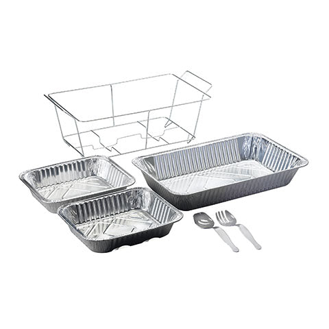 Sterno Products 70370 Buffet Kit with (2) Aluminum Half-Size Food Pans & Chafing Fuel 12-3/4" x 20-3/4"