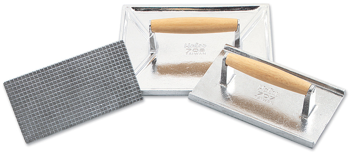 Browne 708 Aluminum Steak Weight with Wooden Handle 11" x 9"