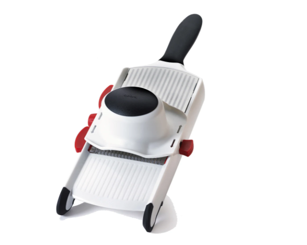 Browne 747199 Cuisipro Handheld Mandoline with (3) Interchangeable Blades and (6) Adjustable Thickness Options