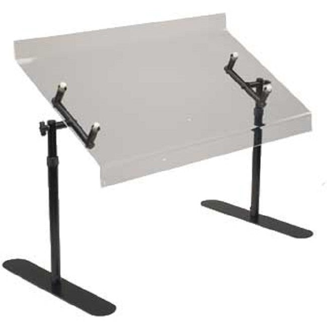 Cal-Mil 751-4 Portable Adjustable Angle Acrylic Sneezeguard with Black Metal Frame 48"