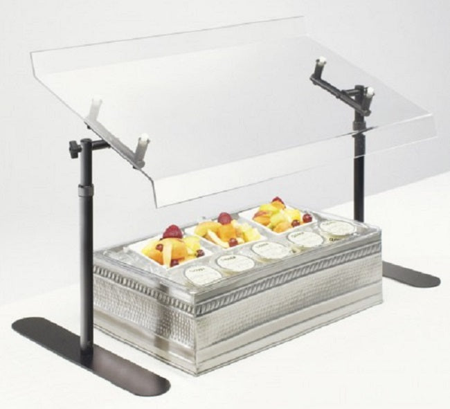 Cal-Mil 751-4 Portable Adjustable Angle Acrylic Sneezeguard with Black Metal Frame 48"