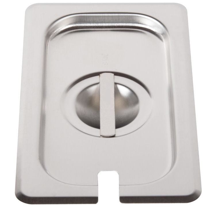 Vollrath 75460 Super Pan V Stainless Steel Steam Table Flat Slotted Food Pan Cover - 1/9 Size