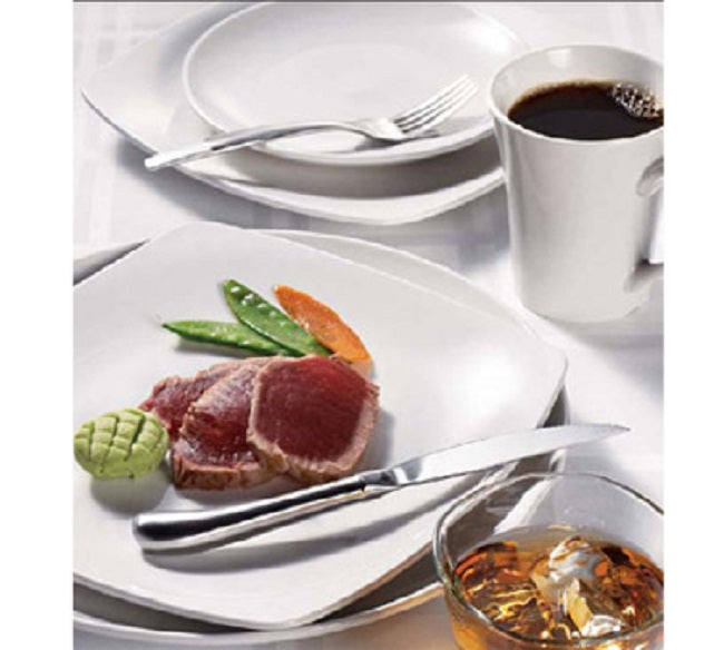 World Tableware 840-468S Porcelana Square Porcelain Coupe Plate 10-1/4" - Bright White - 12/Case