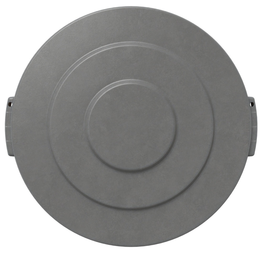 Carlisle 84101123 Bronco Plastic Round Flat Trash Can Lid for use with 10-Gallon Container - Gray