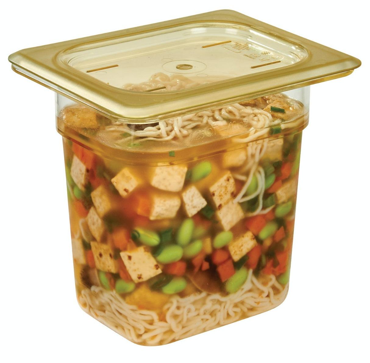 Cambro 24HP150 High Heat Food Pan  1/2 Size 4" Deep Amber