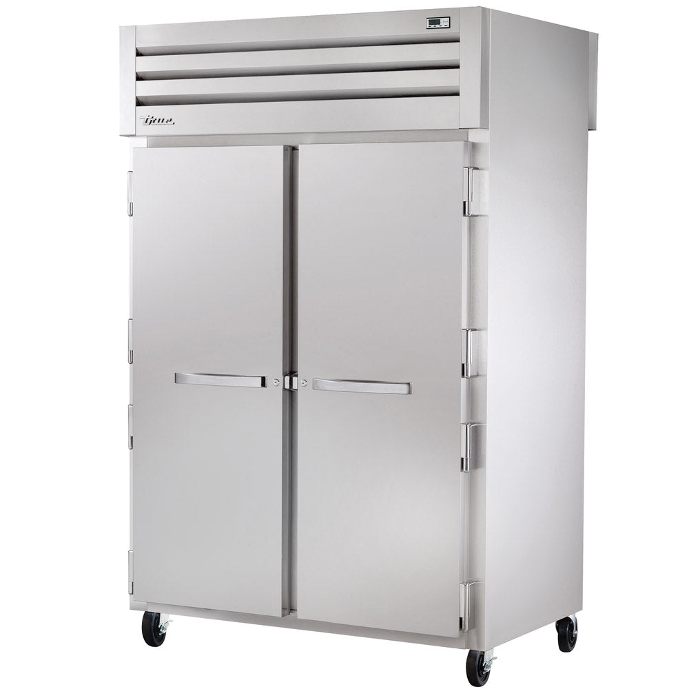 True STR2RPT-2S-2G Spec Series 2-Section Solid Door Front / Glass Door Rear Pass-Thru Refrigerator 52" - 56 cu. ft. - 115v