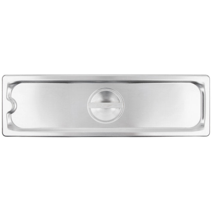 Vollrath 93500 Super Pan Stainless Steel Steam Table Flat SoCover Food Pan Cover - 1/2 Size Long