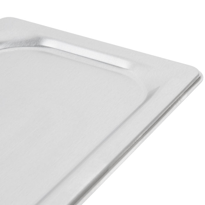 Vollrath 93500 Super Pan Stainless Steel Steam Table Flat SoCover Food Pan Cover - 1/2 Size Long