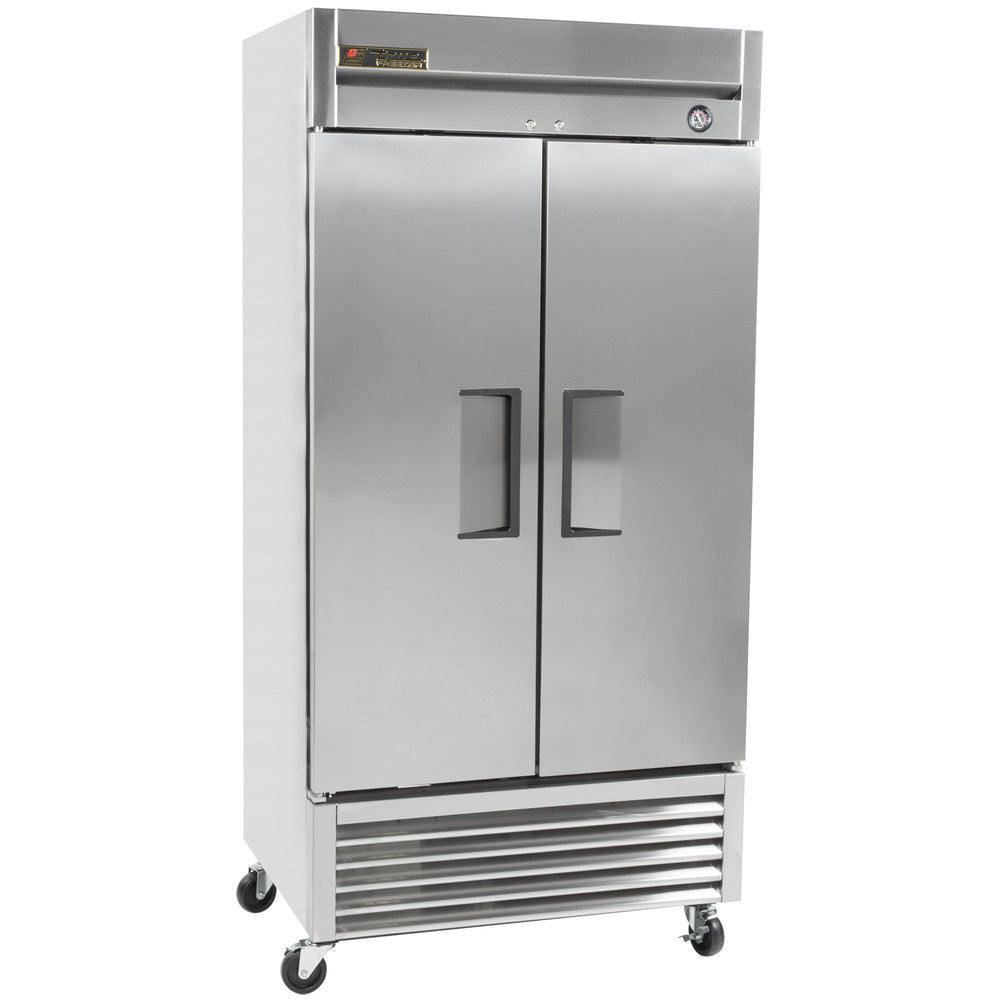 True T-35F-HC 2-Section Left/Right Hinged 2 Solid Swing Door Reach-In Freezer 40" - 35 cu. ft.- 115v