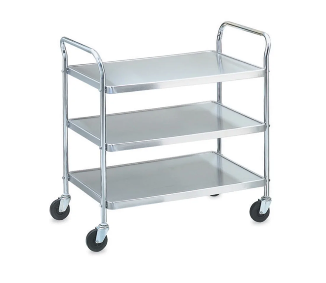 Vollrath 97106 3 Level Stainless Utility Cart w/ 500 lb Capacity, Raised Ledges