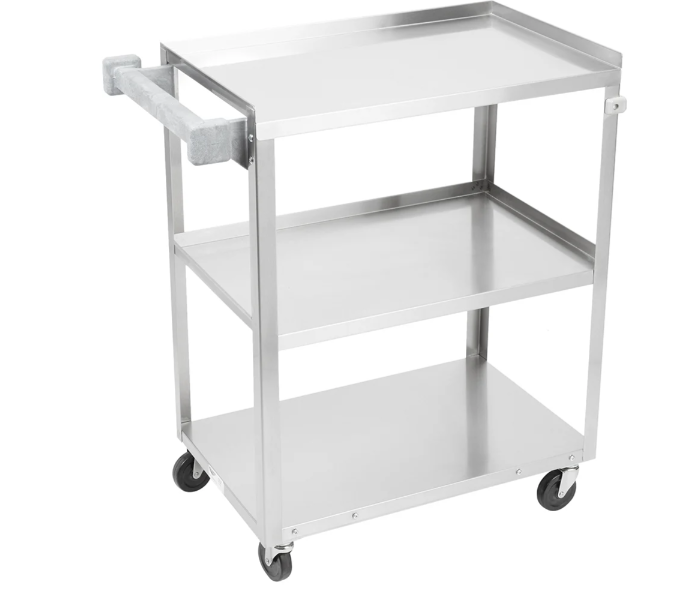 Vollrath 97120 3 Level Stainless Utility Cart w/ 300 lb Capacity, Raised Ledges