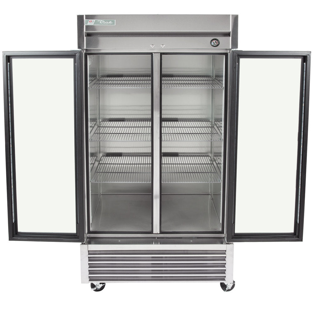 True T-35G-HC~FDG01 2-Section Left/Right Hinged 2 Glass Swing Door Reach-In Refrigerator 40" - 35 cu. ft. - 115v