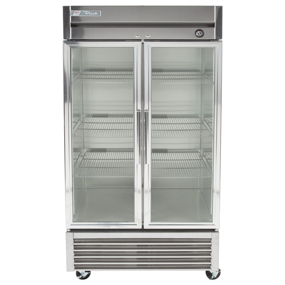 True T-35G-HC~FDG01 2-Section Left/Right Hinged 2 Glass Swing Door Reach-In Refrigerator 40" - 35 cu. ft. - 115v