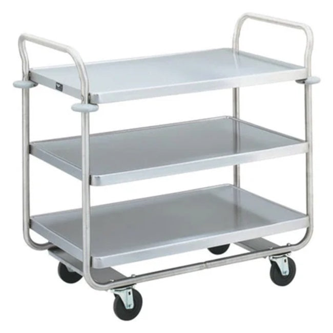 Vollrath 97167 Thrift-I-Cart 3 Shelf Utility Cart / Bus Cart 40-1/2"L x 21"W x 36-1/4"H - Chrome-Plated - 500 lb. Capacity