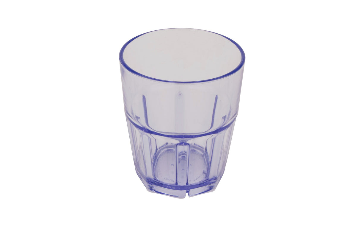 GET 9912-1-BL Bahama SAN Plastic Stackable Paneled Double Rocks Tumbler 12 oz. - Blue - 72/Case