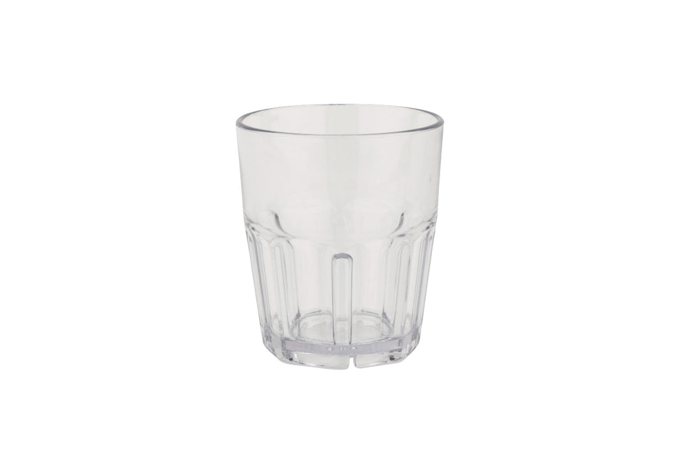 GET 9912-1-CL Bahama SAN Plastic Stackable Paneled Double Rock Tumbler 12 oz. - Clear - 24/Case