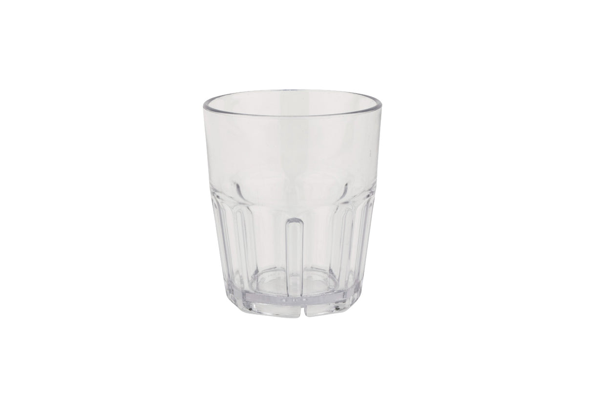 GET 9912-1-CL Bahama SAN Plastic Stackable Paneled Double Rock Tumbler 12 oz. - Clear - 24/Case