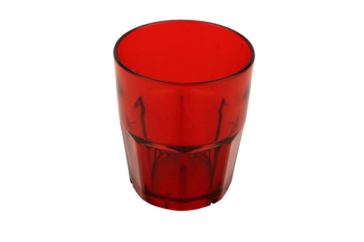 GET 9912-1-R Bahama SAN Plastic Stackable Paneled Double Rocks Tumbler 12 oz. - Red - 72/Case