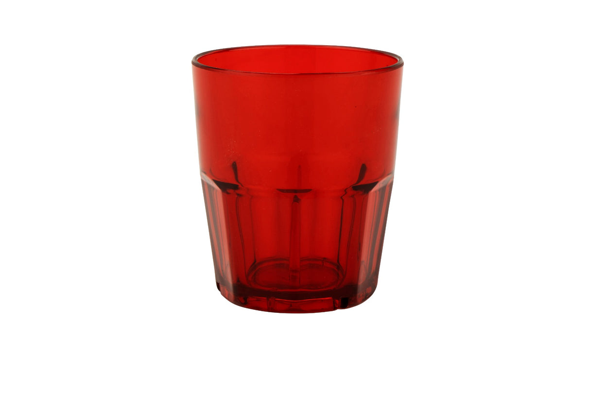 GET 9912-1-R Bahama SAN Plastic Stackable Paneled Double Rocks Tumbler 12 oz. - Red - 72/Case