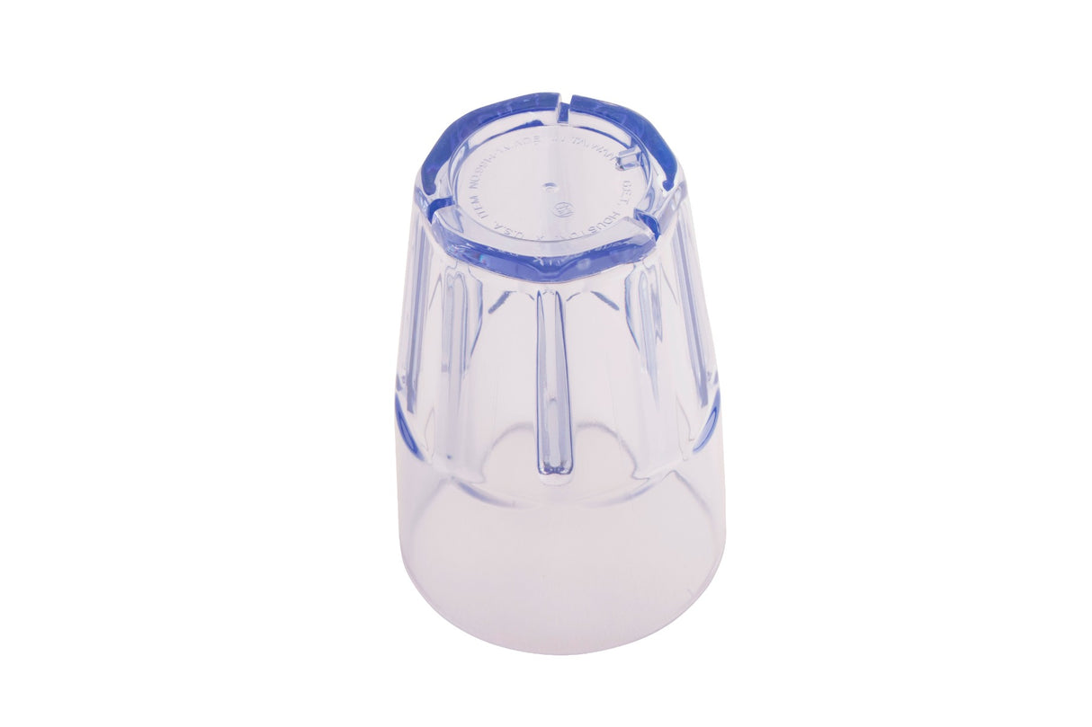 GET 9914-1-BL Bahama SAN Plastic Stackable Paneled Double Rocks Tumbler 14 oz. - Blue - 72/Case