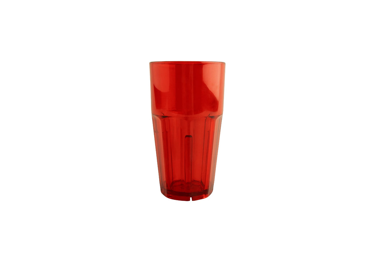 GET 9916-1-R Bahama SAN Plastic Stackable Paneled Cooler Tumbler 16 oz. - Red - 72/Case