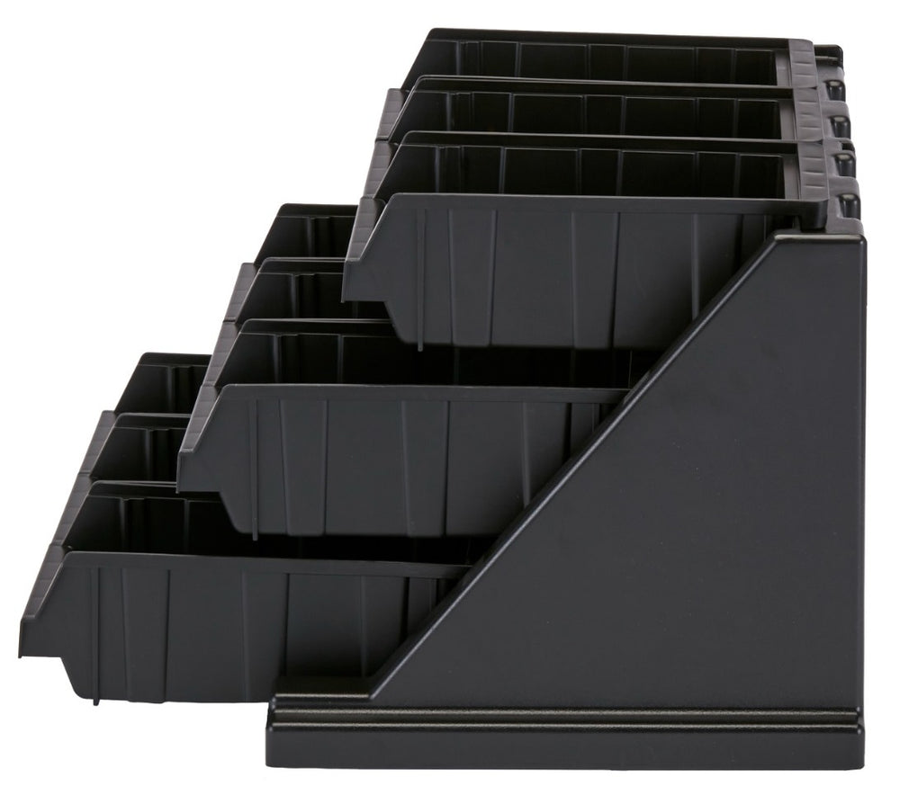 Cambro 9RS9110 Versa Condiment Organizer Rack with 9 Bins - Black