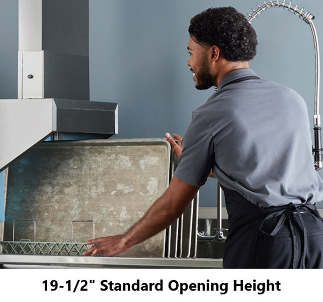 Hobart CL44EN-BAS 1-Tank High Temp Conveyor Dishwasher with Booster Heater - Left to Right - 202 racks/hr - 480v/3, 18 kW