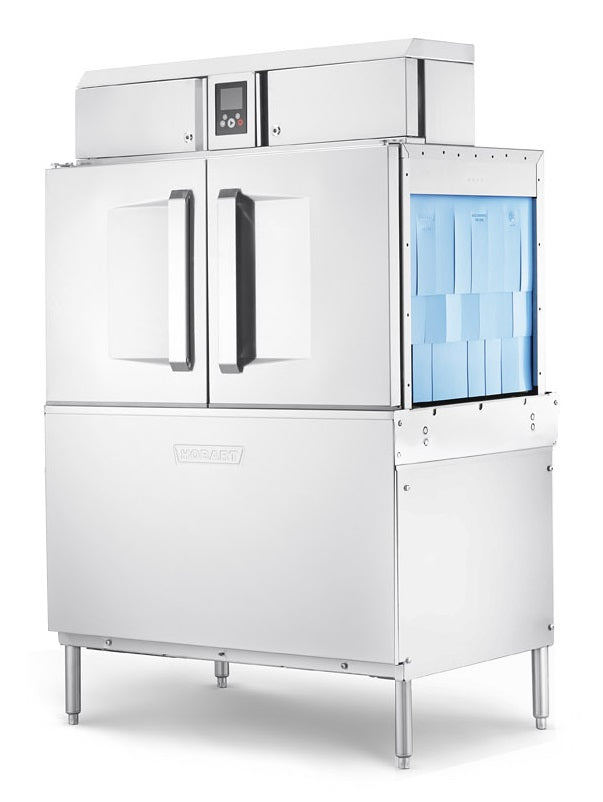 Hobart CL44EN-BAS 1-Tank High Temp Conveyor Dishwasher with Booster Heater - Left to Right - 202 racks/hr - 208v/3, 18 kW