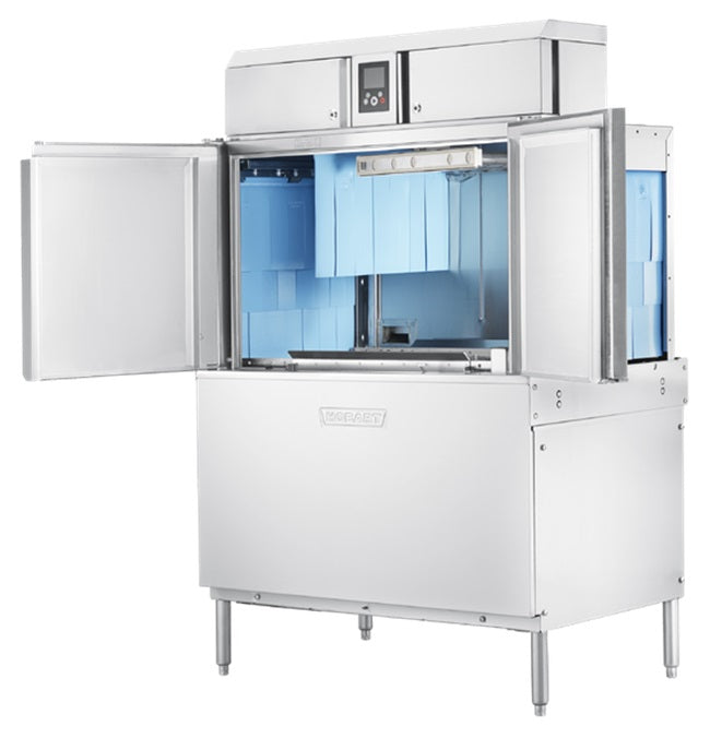 Hobart CL44EN-BAS 1-Tank High Temp Conveyor Dishwasher with Booster Heater - Left to Right - 202 racks/hr - 208v/3, 18 kW