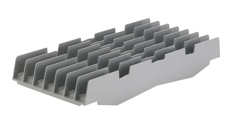 Cambro CSDR73151 Camshelving 7-Slot Vertical Drying & Storage Cradle / Drying Rack for Trays - Soft Gray - 3/Case