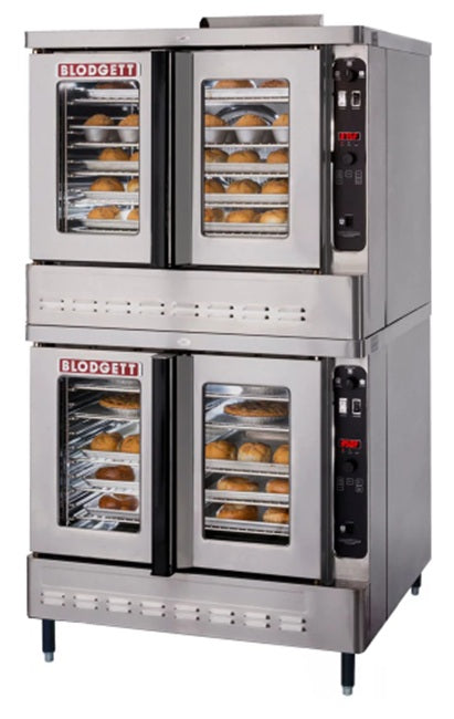 Blodgett DFG-100 DBL Double-Deck Full Size Standard Depth Dual Flow Natural Gas Convection Oven with Solid State Digital Controls - 110,000 BTU